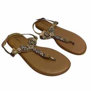 Torrid Rhinestone Flip Flop Style Sandals Sz 9W
